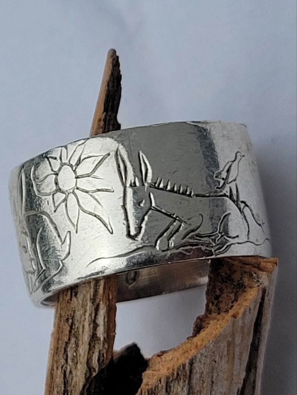 Jes MaHarry Vintage NOURISH Sterling Silver Ring ❤️ GORGEOUS & RARE! Size 7